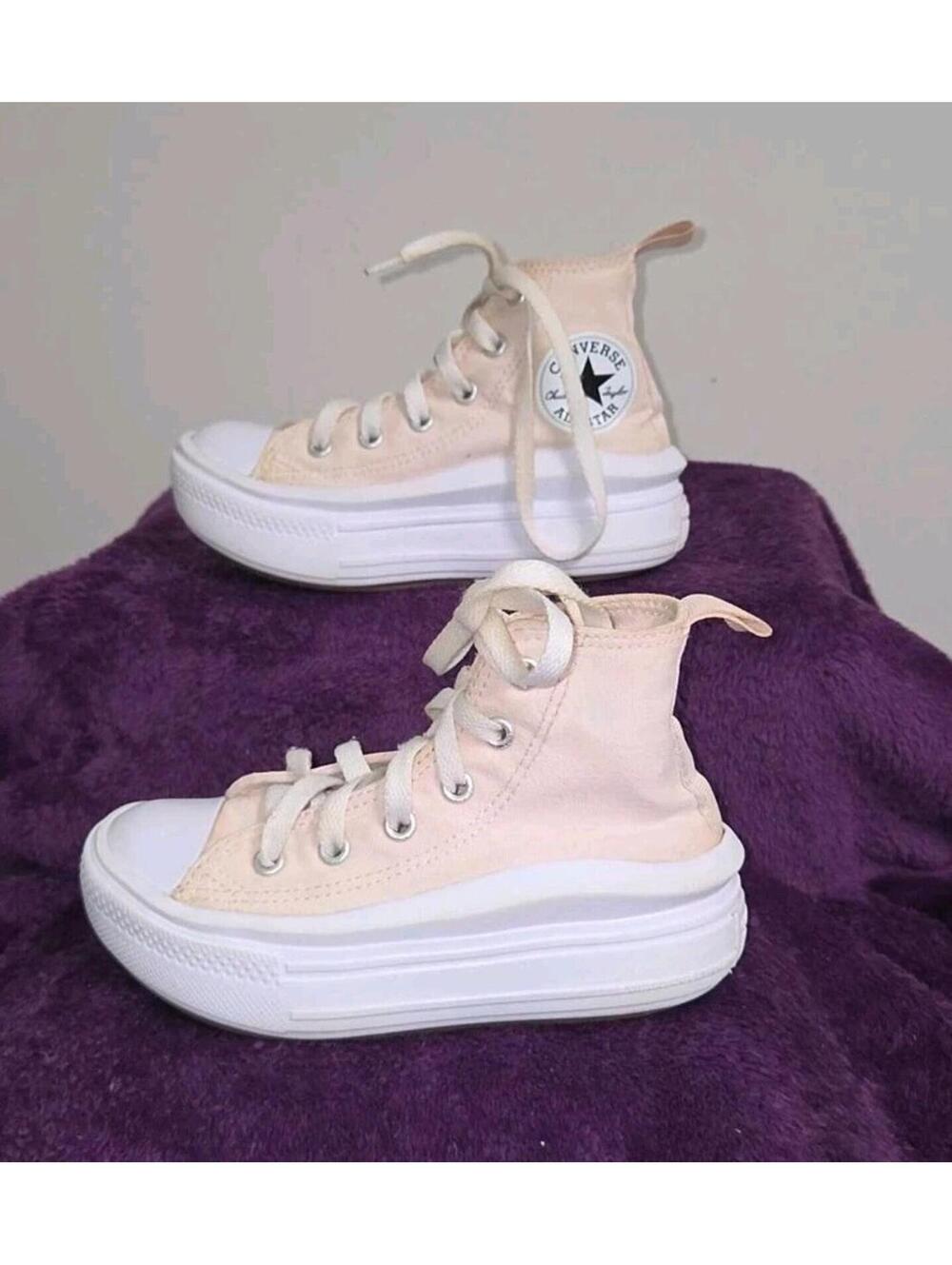 Girl's Converse Chuck Taylor All Star Move Platform Pink White Size 11